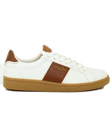 Zapatillas deporte FRED PERRY  pour Homme B721 LEATHER DEBOSSED BRANDING LIGHT ECRU - 41  WHITE