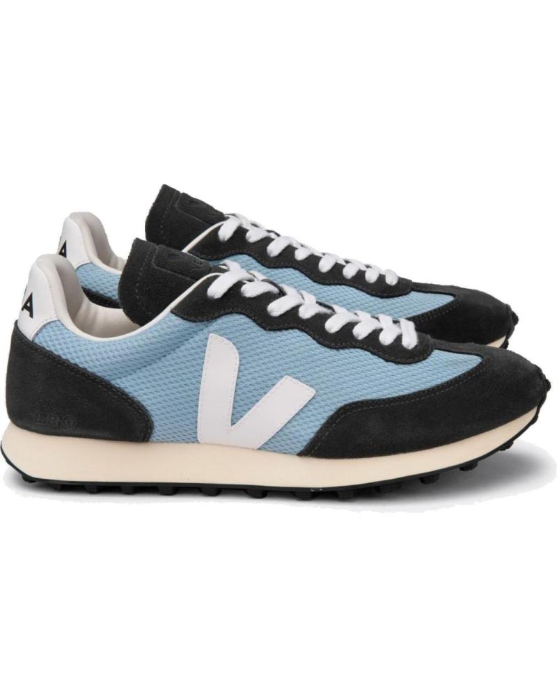 Scarpe sport VEJA  per Uomo RIO BRANCO CANVAS ALVEOMESH STEEL WHITE - 42  LIGHT BLUE