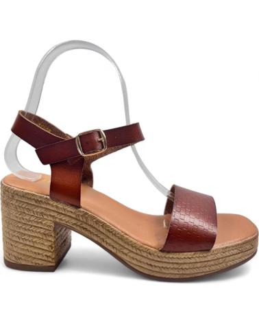 Sandalias TIMBOS  de Mujer SANDALIA TACON MADERA MUJER CUERO 130107  MARRóN