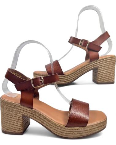 Sandalias TIMBOS  de Mujer SANDALIA TACON MADERA MUJER CUERO 130107  MARRóN