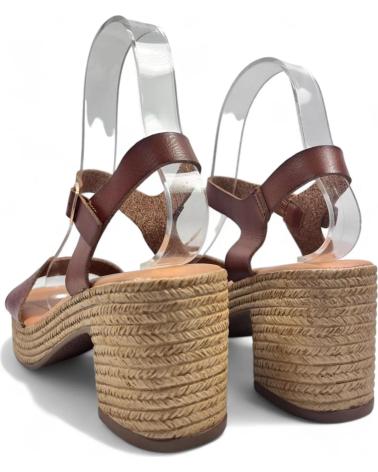 Sandalias TIMBOS  de Mujer SANDALIA TACON MADERA MUJER CUERO 130107  MARRóN