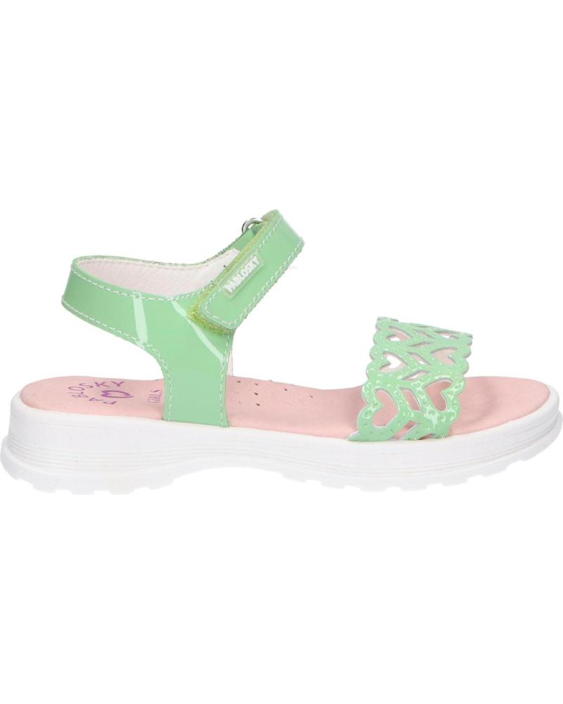 Sandalen PABLOSKY  für Mädchen 411299  CHAROL VERDE ACIDO