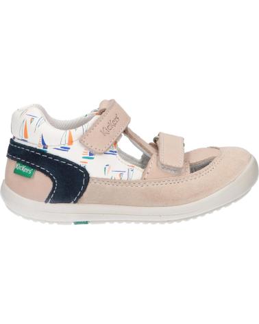 girl and boy shoes KICKERS 692397-10 KID  31 BLANC CASSE BLE