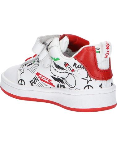 Scarpe sport per Bambina e Bambino KICKERS 895910-30 BISKAROS 31 BLANC ROUGE STR