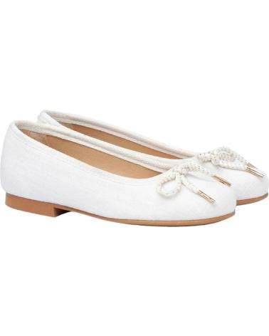 girl Flat shoes ANGELITOS BAILARINAS 1568 BAILARINA LAZO LINO CEREMONIA  BLANCO