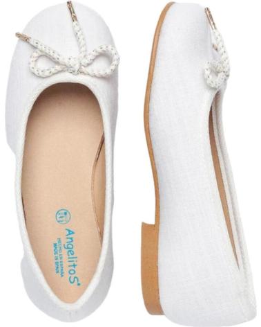 girl Flat shoes ANGELITOS BAILARINAS 1568 BAILARINA LAZO LINO CEREMONIA  BLANCO