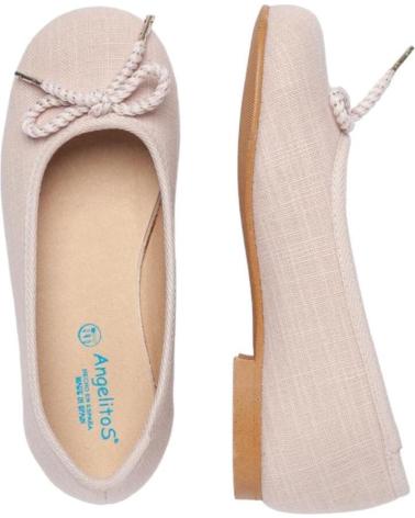 girl Flat shoes ANGELITOS BAILARINAS 1568 BAILARINA LAZO LINO CEREMONIA  ROSA