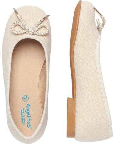 Bailarinas ANGELITOS  per Bambina BAILARINAS 1568 BAILARINA LAZO LINO CEREMONIA  BEIGE
