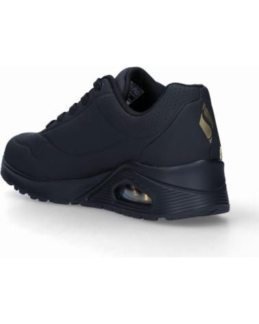 SKECHERS UNO GOLDEN HEART BKGD BLACK AND GOLD SNEAKERS NEGRO
