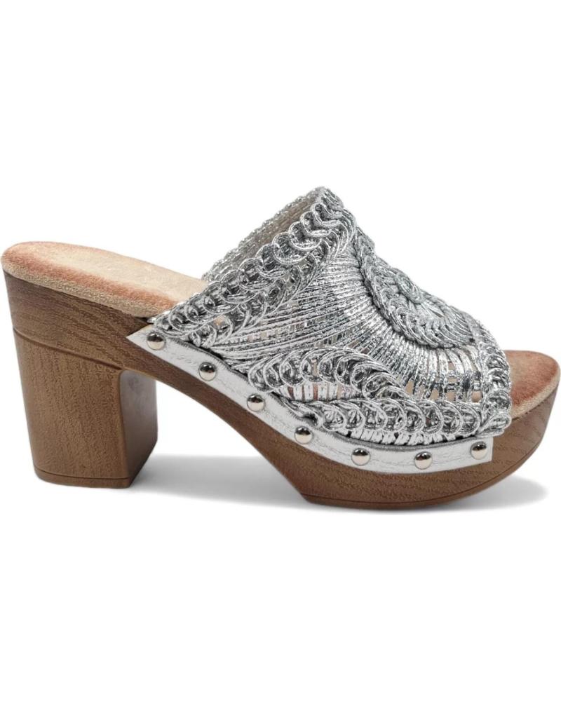 Clogs TIMBOS  für Damen ZUECO TACON DE MADERA COLOR PLATA 130153  PLATEADO