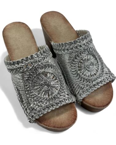 Clogs TIMBOS  für Damen ZUECO TACON DE MADERA COLOR PLATA 130153  PLATEADO