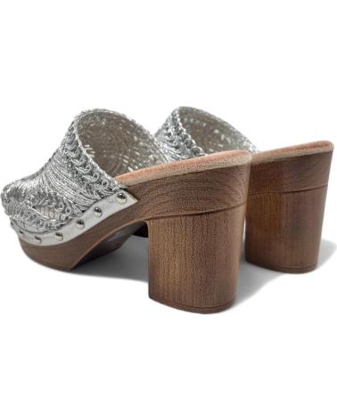 Clogs TIMBOS  für Damen ZUECO TACON DE MADERA COLOR PLATA 130153  PLATEADO