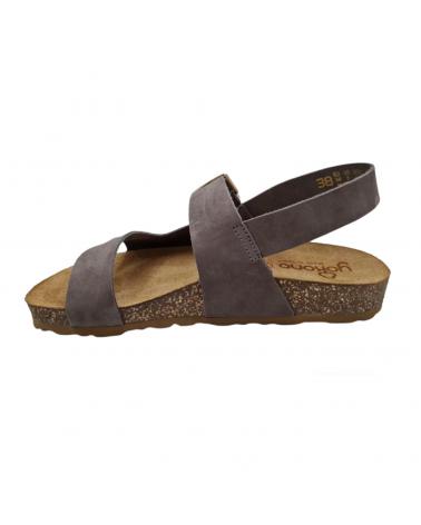 Sandalias de Mujer YOKONO SANDALIA PIEL PLANA NOBUCK TABACO