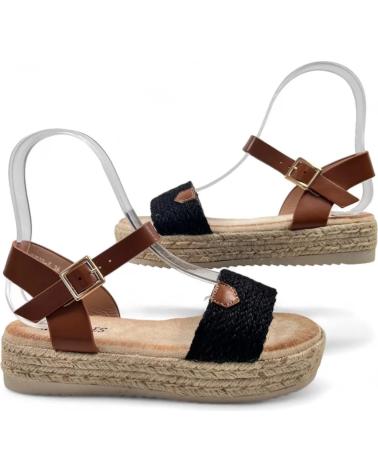 Woman Sandals TIMBOS SANDALIA PLATAFORMA ESPARTO MUJER 130175  NEGRO