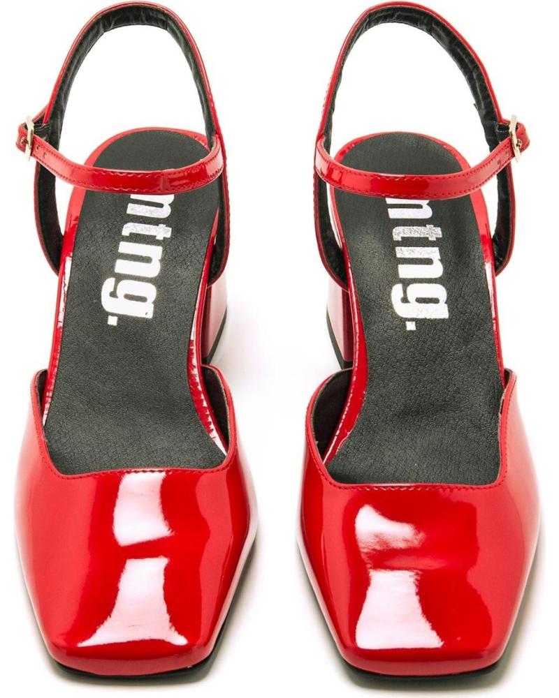 Zapatos Mujer Tacon Medio Zapatos MUSTANG Tacón Bloque Rojo (3