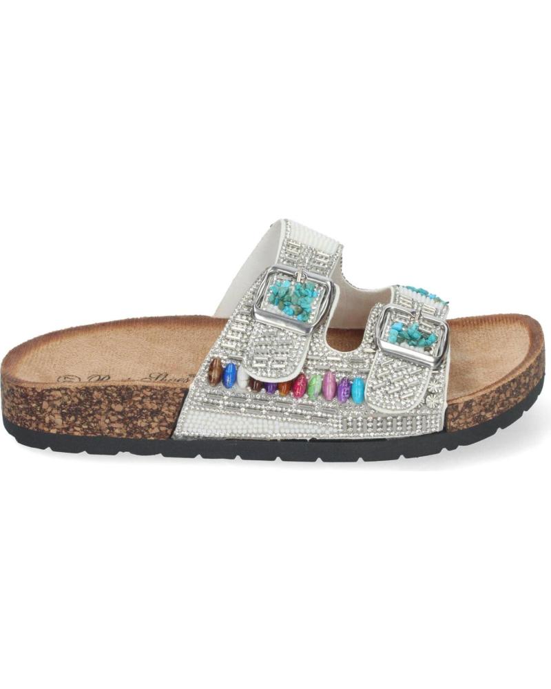 Sandalias LETS SECRET  de Mujer SANDALIA PLANA DE MUJER COMODAS CON PEDRERIA BRILLANTE PLANT  PLATEADO
