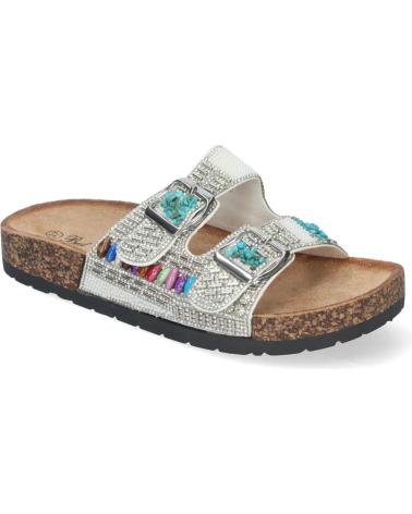 Sandalias LETS SECRET  de Mujer SANDALIA PLANA DE MUJER COMODAS CON PEDRERIA BRILLANTE PLANT  PLATEADO