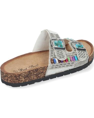 Sandalias LETS SECRET  de Mujer SANDALIA PLANA DE MUJER COMODAS CON PEDRERIA BRILLANTE PLANT  PLATEADO