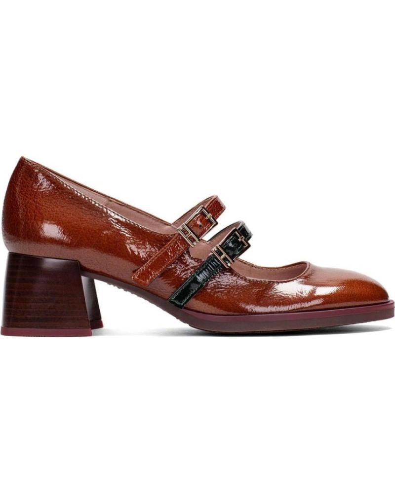 HISPANITAS BHI243717 - BROWN LEATHER MARY JANE BLOCK HEEL SHOE MARRóN
