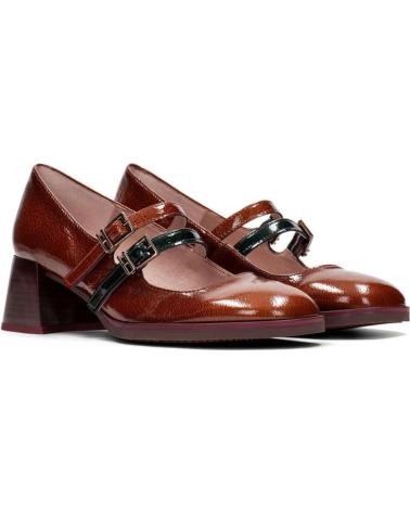 HISPANITAS BHI243717 - BROWN LEATHER MARY JANE BLOCK HEEL SHOE MARRóN