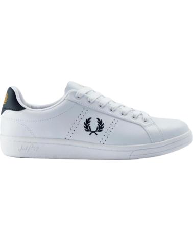 Sportivo per Donna e Uomo e Bambino FRED PERRY ZAPATILLA PIEL B6312 BLANCO