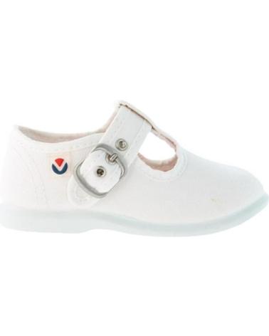 Zapatos VICTORIA  de Niño PEPITO HEBILLA LONA  BLANCO