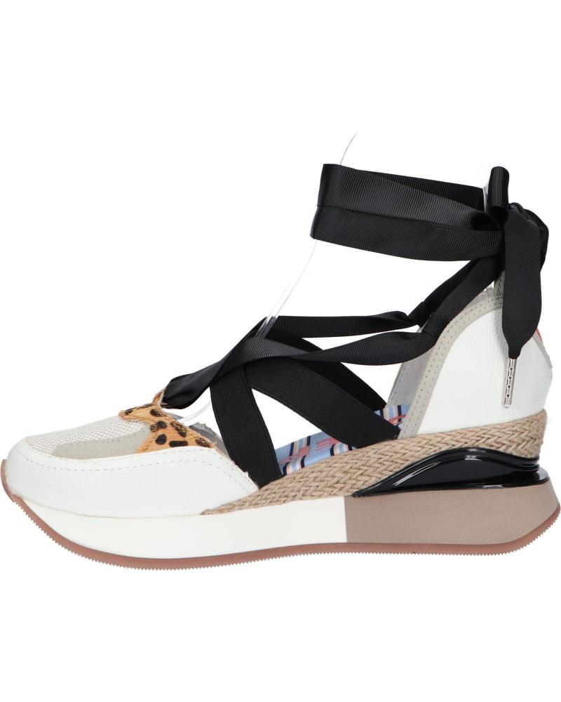 Gioseppo ESCAZU Blanc / Noir / Léopard - Chaussure pas cher avec ! - Chaussures Baskets basses Femme 85,95