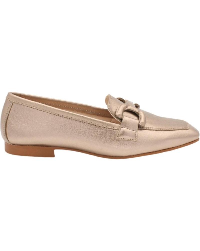 Mocasines DESCANFLEX  de Mujer MOC HEBILLA PIEL BRILLO FUMO  AMARILLO