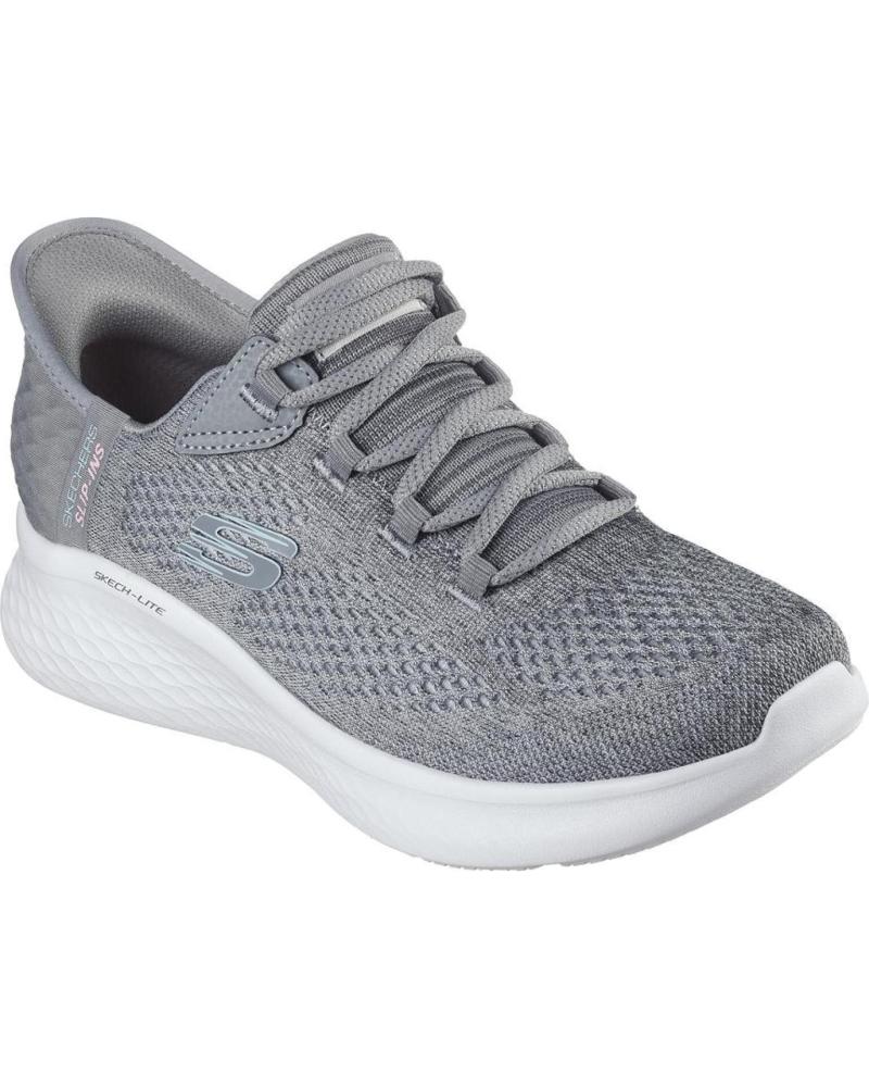 Skechers Womens Skechers D Lites Gris Sports Shoes De Mujer