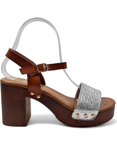 Sandales TIMBOS  pour Femme SANDALIA TACON MADERA MUJER PLATA 130270  PLATEADO