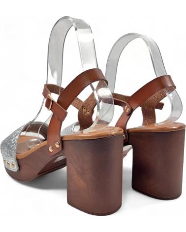 Sandales TIMBOS  pour Femme SANDALIA TACON MADERA MUJER PLATA 130270  PLATEADO