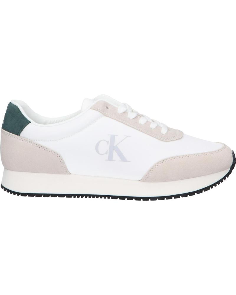 Zapatillas deporte CALVIN KLEIN  de Hombre YM0YM01119 RETRO RUNNER ICONIC  02X B WHITE-CK BLACK-GREEN