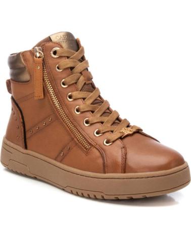 CARMELA 161805 CAMEL BROWN LEATHER ANKLE BOOTS WITH ZIPPER, URBAN STYLE CAMEL