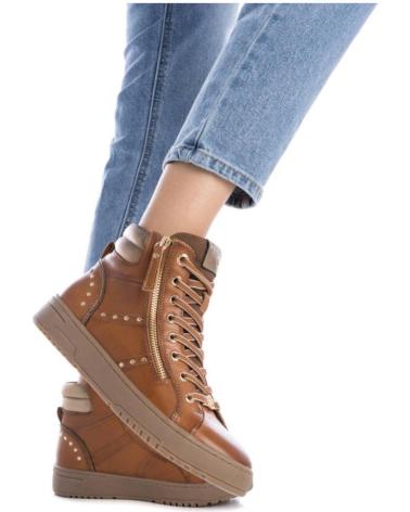 CARMELA 161805 CAMEL BROWN LEATHER ANKLE BOOTS WITH ZIPPER, URBAN STYLE CAMEL