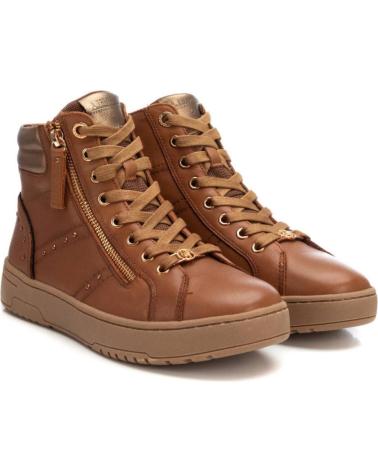 CARMELA 161805 CAMEL BROWN LEATHER ANKLE BOOTS WITH ZIPPER, URBAN STYLE CAMEL