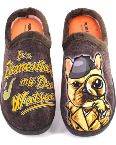 Pantofole PLUMAFLEX  per Uomo 12229PERRO ZAPATILLAS DE CASA DE HOMBRE PER  MARRON