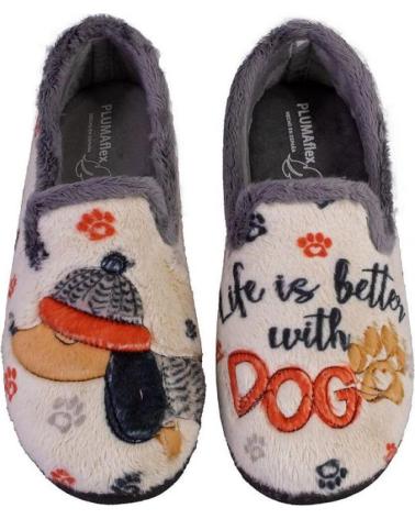 Pantofole PLUMAFLEX  per Donna 12282PERRO ZAPATILLAS DE CASA DE MUJER PERRO  BEIGE