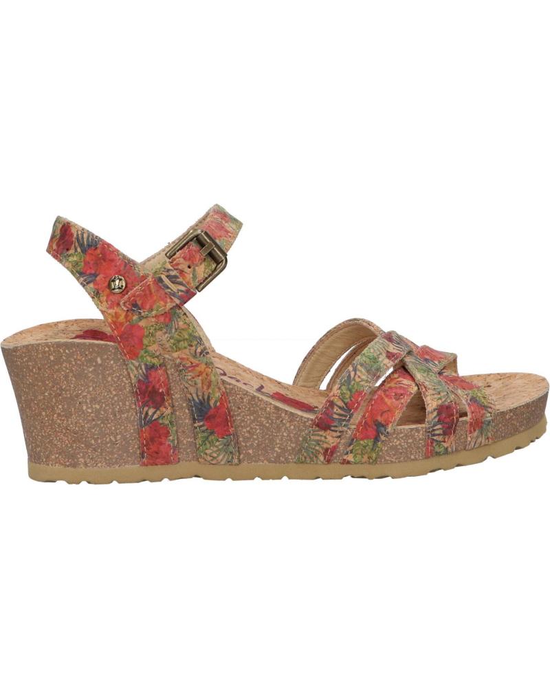 Sandalias PANAMA JACK  de Mujer VERA CORK B1  TEJIDO ROJO