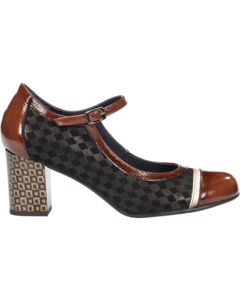 Zapatos DORKING  de Mujer ZAPATO SALON COMBINADO MARRON  CARCASNAPLASUGA CAFE CUERO PORCELANA