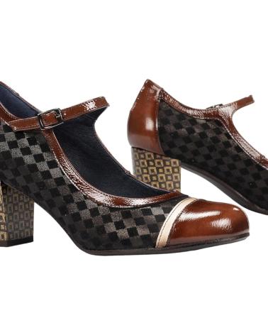 Zapatos DORKING  de Mujer ZAPATO SALON COMBINADO MARRON  CARCASNAPLASUGA CAFE CUERO PORCELANA