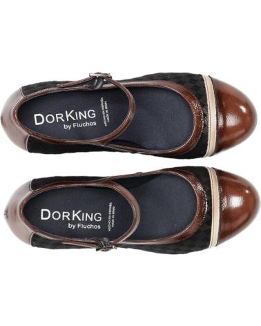 Zapatos DORKING  de Mujer ZAPATO SALON COMBINADO MARRON  CARCASNAPLASUGA CAFE CUERO PORCELANA