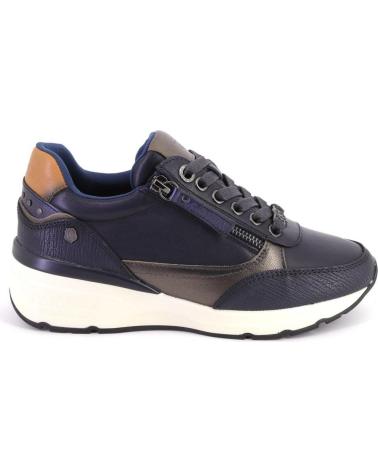 CARMELA 161825 NAVY CASUAL LEATHER SNEAKERS NAVY BLUE AZUL MARINO