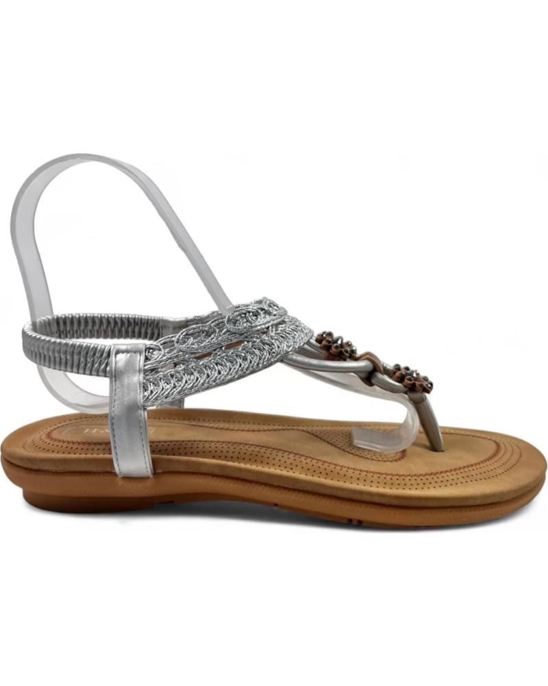 Woman Sandals TIMBOS ESCLAVA PLANA COMODA MUJER PLATA 130315  PLATEADO