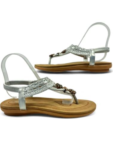 Woman Sandals TIMBOS ESCLAVA PLANA COMODA MUJER PLATA 130315  PLATEADO