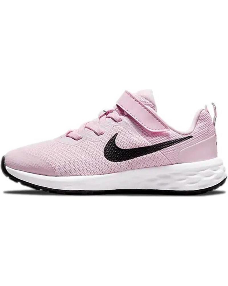 Sports Shoes De Nina NIKE REVOLUTION 6 NEGRO VELCRO Y ROSA