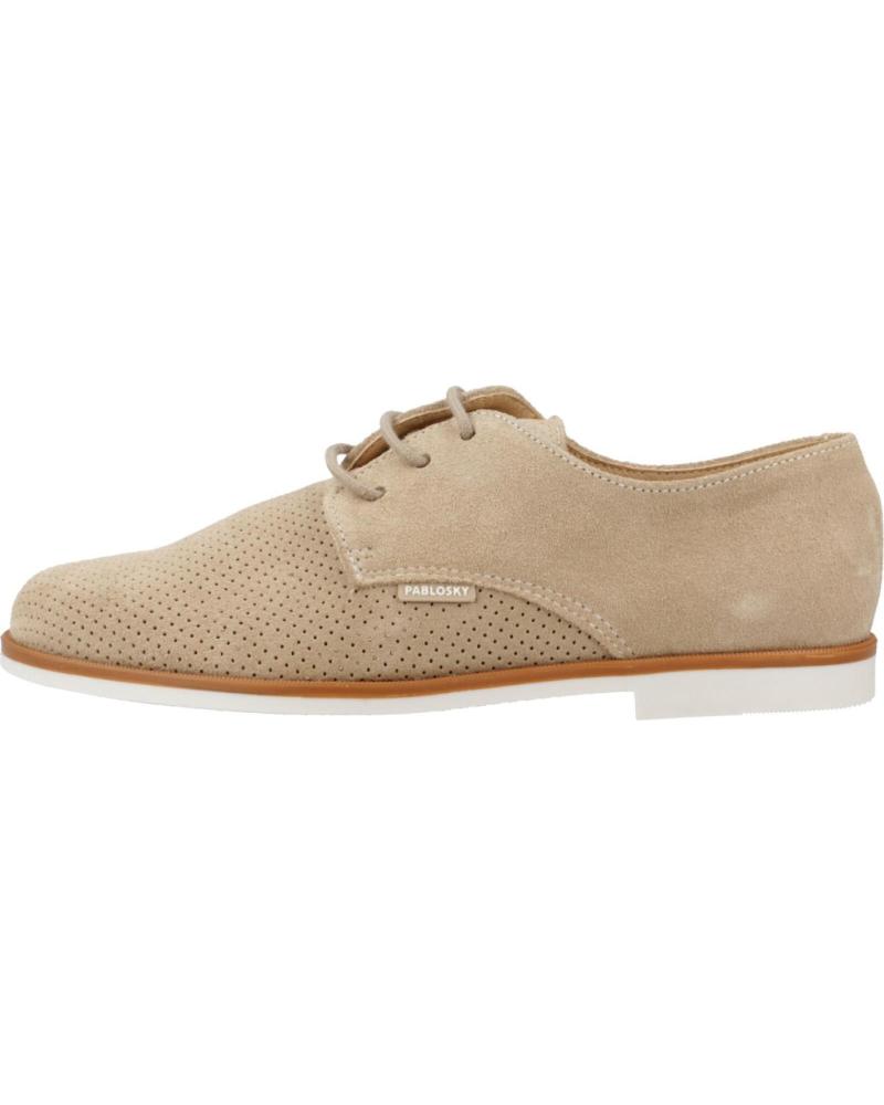 SAPATOS BLUCHER PABLOSKY MODELO 729637P BEGE TAUPE COM ATACADORES TAUPE