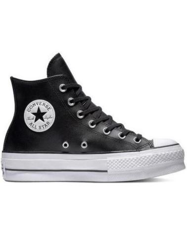 Deportivas CONVERSE  de Mujer CHUK TAYLOR ALL STAR CTAS LIFT CLEAN HI BOTA PLATAFORMA PIEL  NEGRO