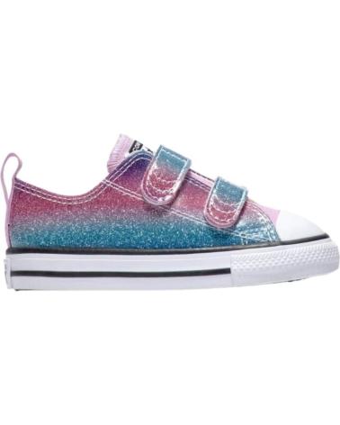 Esportes  CONVERSE  de Menina BEBE CHUCK TAYLOR ALL STAR GLITTER MORADA PURPURINA A00391C  MORADO