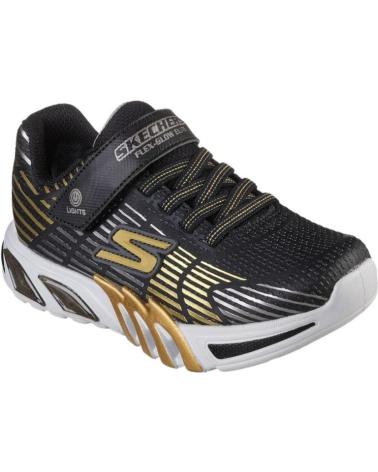 Deportivas SKECHERS  de Niña y Niño DEPORTIVO LUCES DORADO  NEGRO