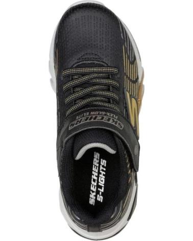 Deportivas SKECHERS  de Niña y Niño DEPORTIVO LUCES DORADO  NEGRO